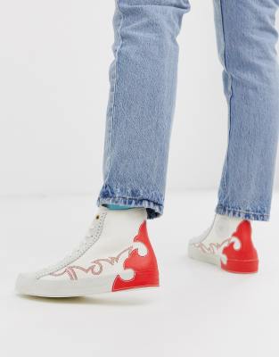 Converse - Sasha - Witte hoge sneakers in westernlook