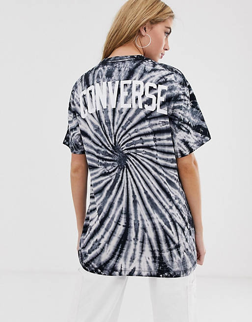 Converse – Schwarzes Batik-T-Shirt