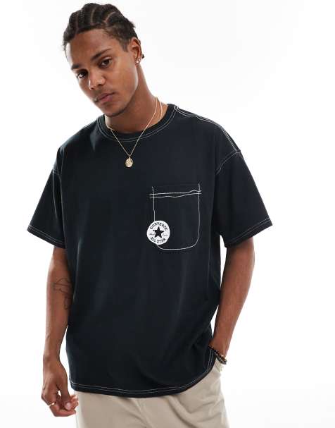 Converse sketch style t-shirt in black - view 1