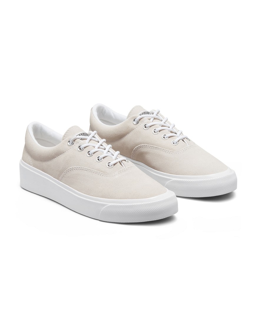 Converse Skid Grip Ox suede sneakers in pale putty-White