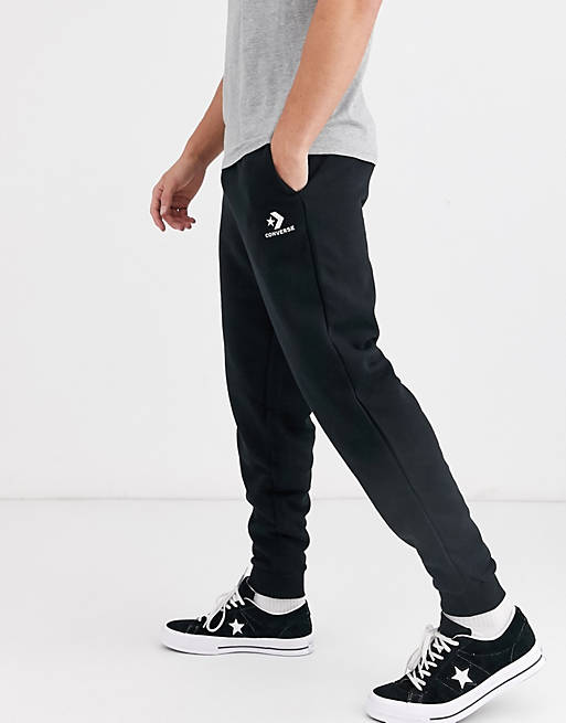 Converse small logo cuffed sweatpants in black | ASOS