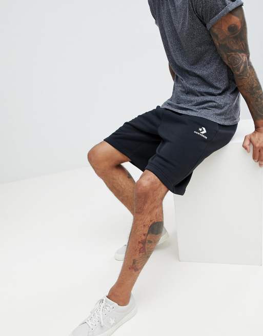 Converse Small Logo Jersey Shorts in Black