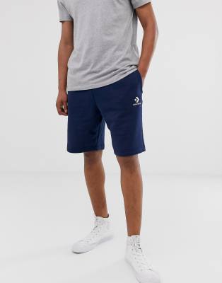 Converse Small Logo Jersey Shorts in Navy | ASOS