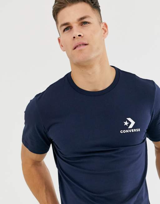 Converse Small Logo T Shirt in Navy ASOS