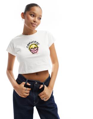 Converse Converse Spray Paint Skull tee in white