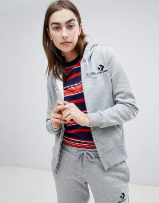 converse star chevron full zip hoodie