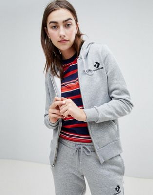 converse grey zip hoodie