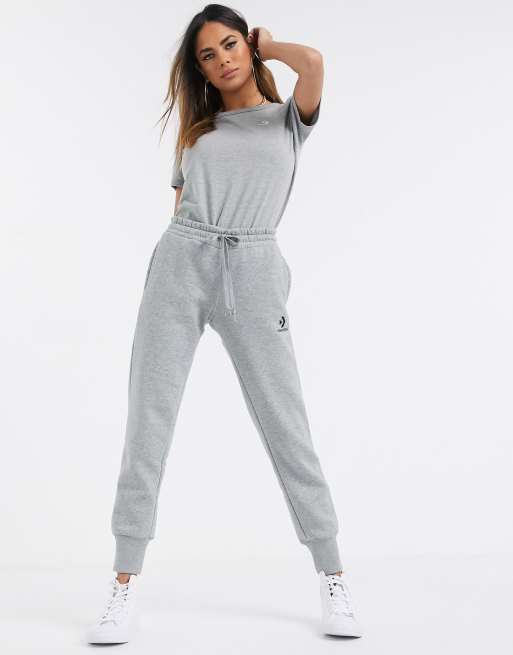 Converse Star Chevron Logo Gray Sweatpants ASOS