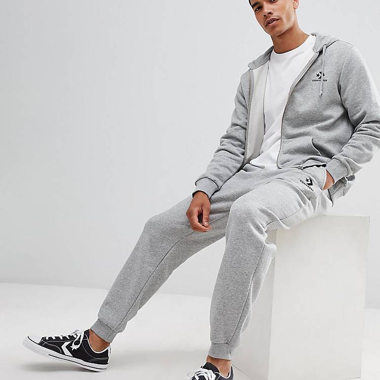 Converse star chevron sweatpants with embroidered logo in gray | ASOS