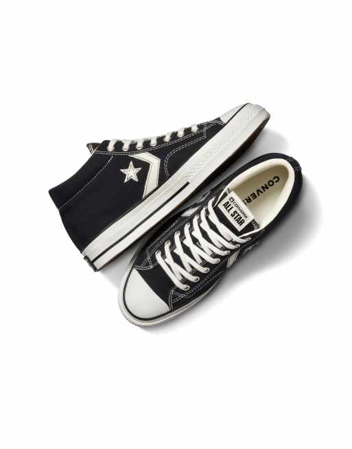Converse Star Player 76 Baskets Noir blanc vintage et aigrette ASOS