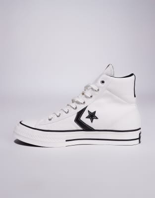 Converse All Star Canvas Star Player 76 Low Top Sneakers With Contras In White