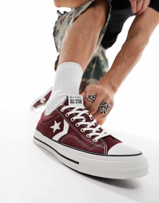 Converse basse bordeaux porté sale