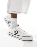 [Converse] Converse Star Player 76 Ox Premium canvas sneakers in white with black detail Mens 4 White