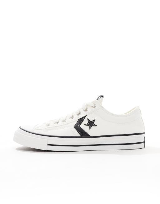 Converse - Star Player 76 Ox Premium - Canvas sneakers in wit met zwart detail, 2 van 4