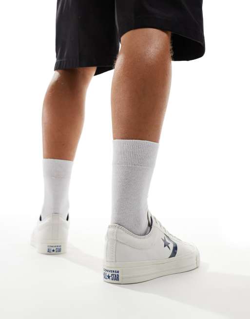 Leather Converse Classic White On Feet Converse Star Player 76