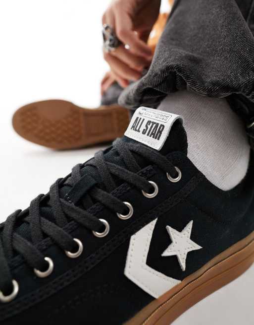 Converse Star Player 76 Ox Sneakers nere con suola in gomma