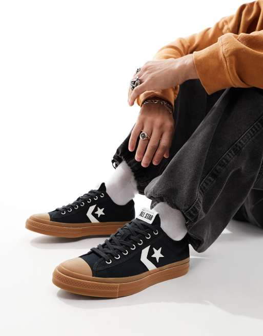 Converse Star Player 76 Ox Sneakers nere con suola in gomma