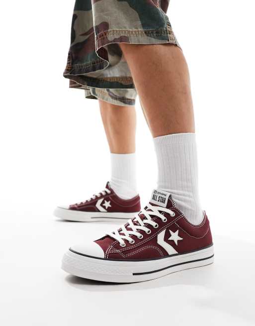 Converse Star Player 76 Ox trainers in burgundy ASOS