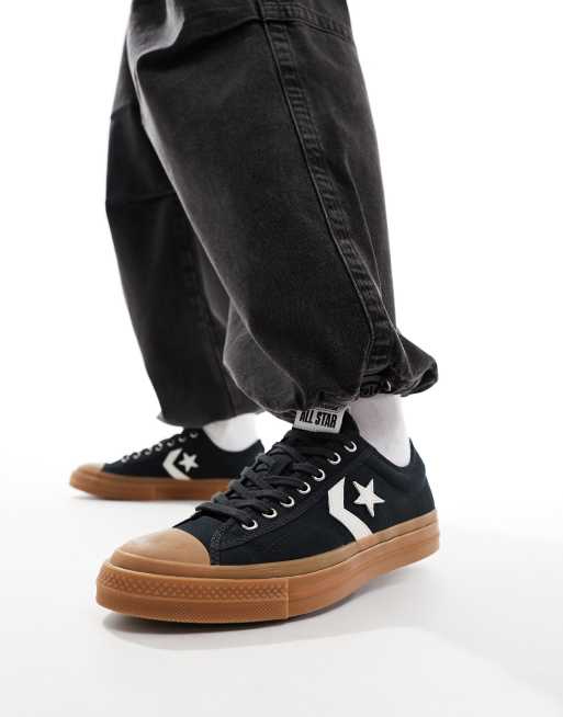 Converse Star Player 76 Ox trainers with gum sole in black ASOS