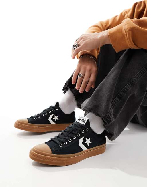 Converse Star Player 76 Ox trainers with gum sole in black