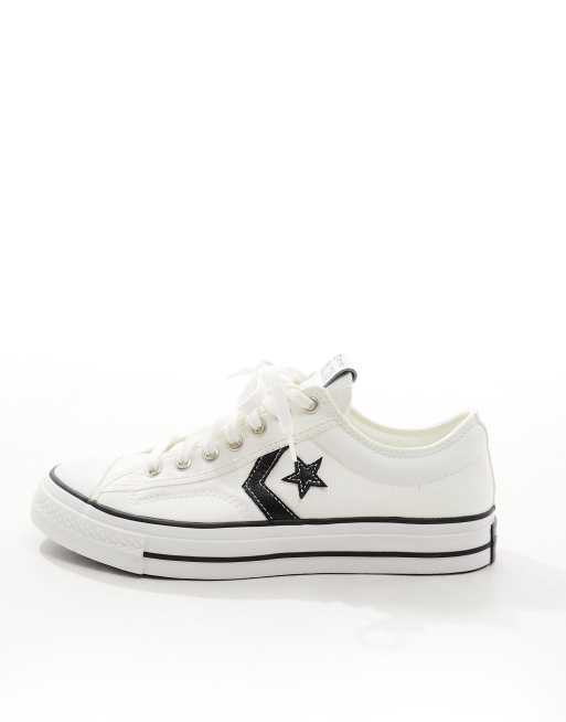 Converse - Star Player 76 Premium - Hvide sneakers med sorte detaljer i kanvas, 2 af 5