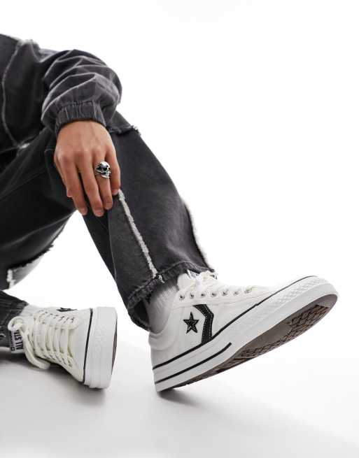 Converse - Star Player 76 Premium - Hvide sneakers med sorte detaljer i kanvas, 5 af 5