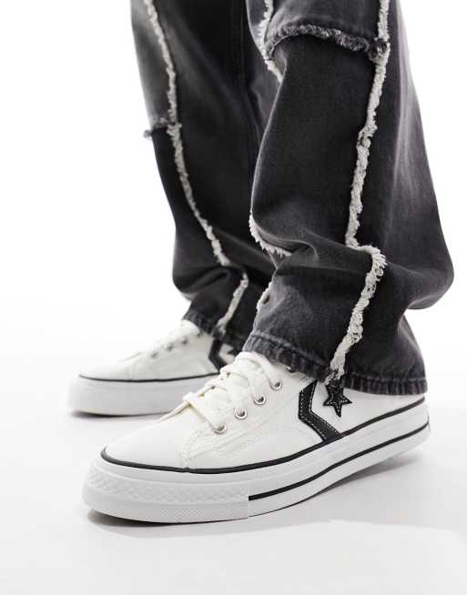 Converse - Star Player 76 Premium - Sneakers in tela bianche con dettagli neri