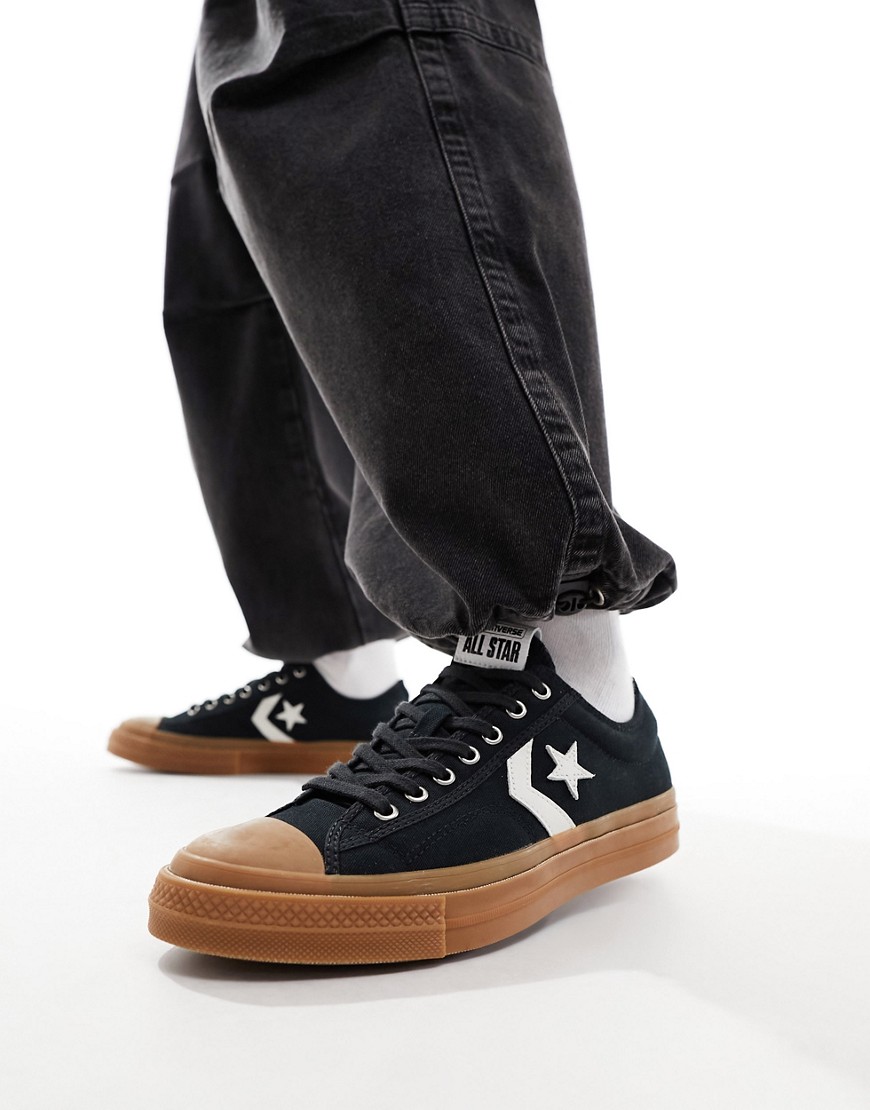 Converse Star Player 76 Sneakers In Black With Gum Sole