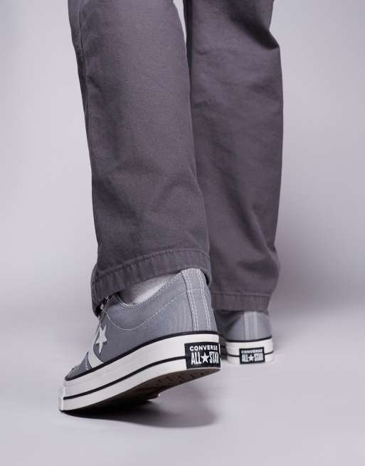 Converse Star Player 76 sneakers in gray with white detail, 4 of 5