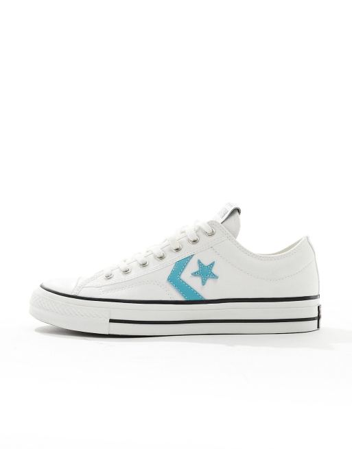 Converse Star Player 76 sneakers in white with blue detail, 2 of 5
