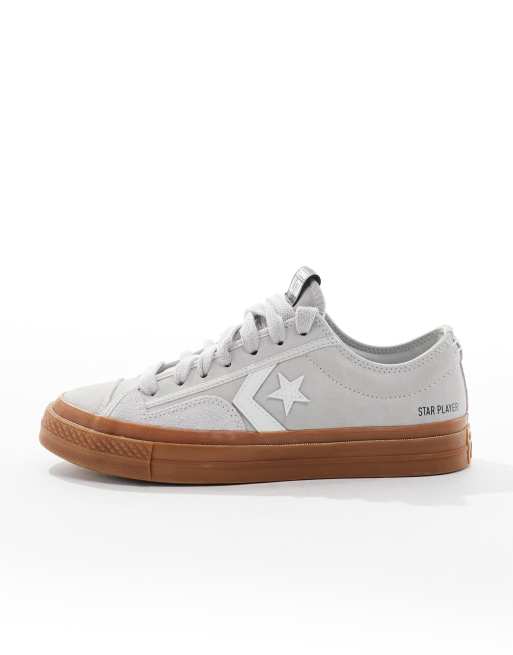 Converse Star Player 76 sneakers with gum sole in gray ASOS