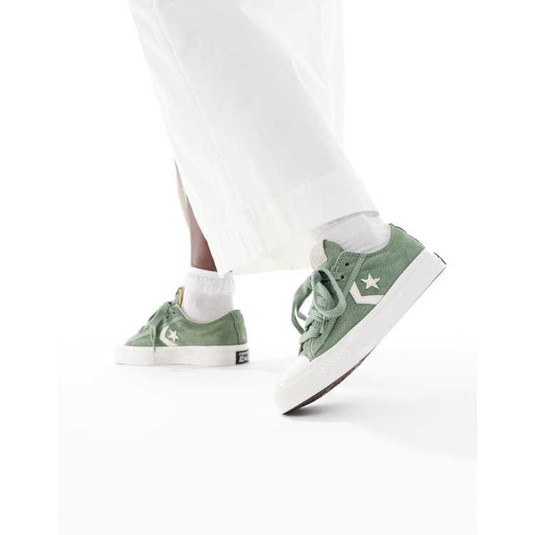 Suede Converse One Star Trainers Vintage Khaki White Converse One
