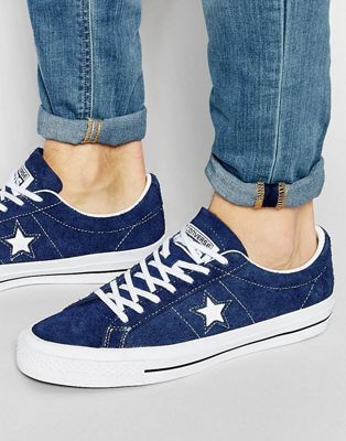 Converse Star Player One Star Suede Sneakers In Blue 151338C | ASOS