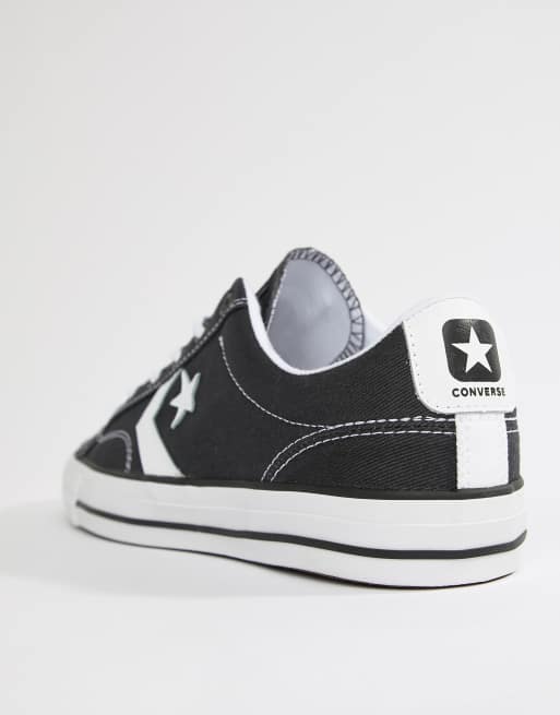 Converse star player clearance ox plimsolls in black