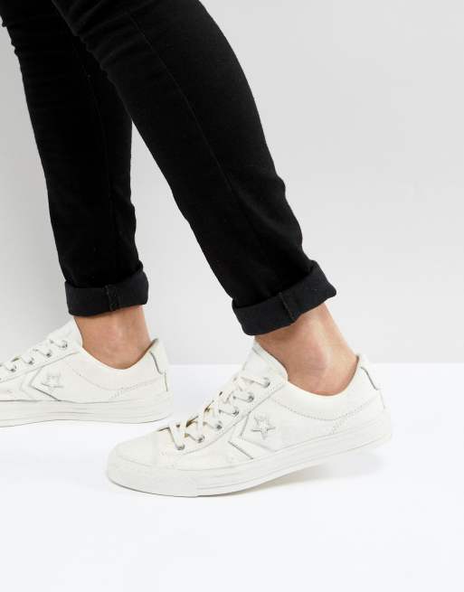 Converse player store ox white