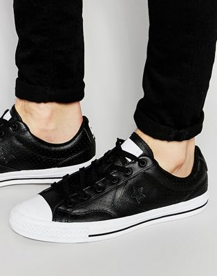 Converse Star Player Perf Leather Trainers In Black 151349C | ASOS