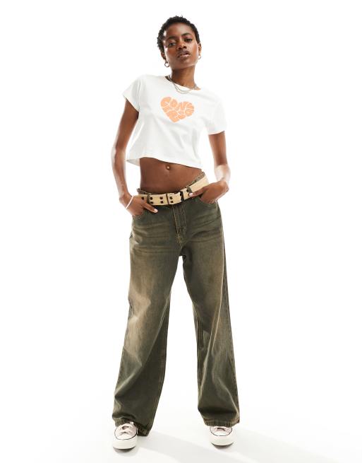 Converse T shirt avec c ur colore Blanc ASOS
