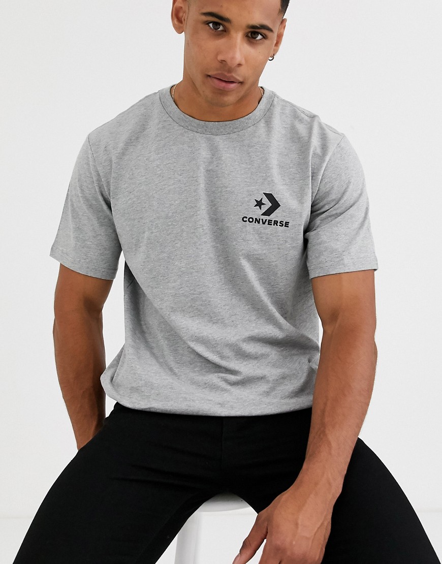 Converse - T-shirt grigia con logo Star Chevron-Grigio