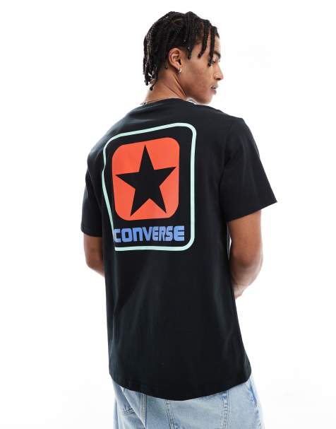 Converse – T-Shirt in Schwarz mit seitlichem Logo - view 1