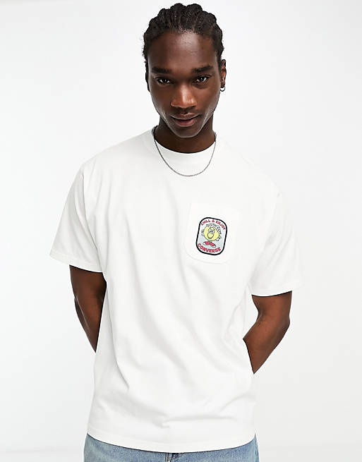 white fruit | Converse t-shirt in with pocket ASOS patch