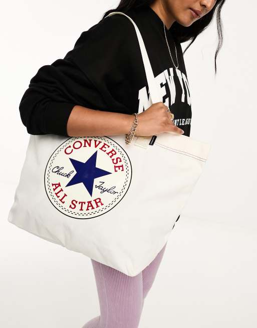 Converse – Torba typu tote w kolorze złamanej bieli