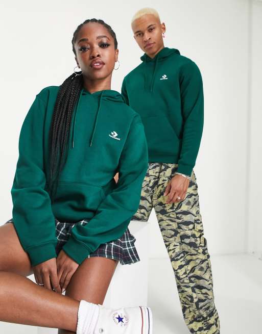 Converse - Uniseks hoodie met ster- en chevronlogo in middernacht klavergroen