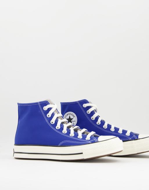 Converse blue high deals cut