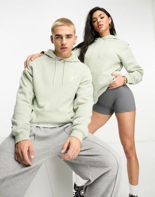 Converse unisex classic fit hoodie with chevron embroidery in sage - exclusive to ASOS