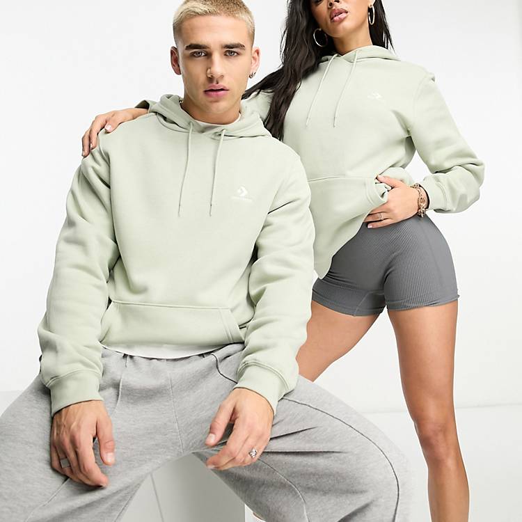 Converse unisex classic fit hoodie with chevron embroidery in sage -  exclusive to ASOS | ASOS