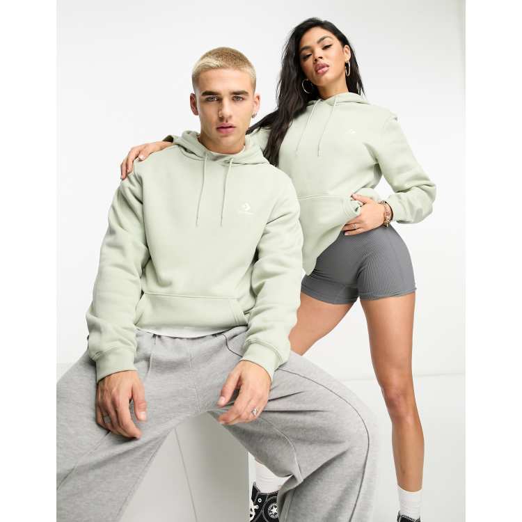 Converse unisex classic fit hoodie with chevron embroidery in sage -  exclusive to ASOS | ASOS