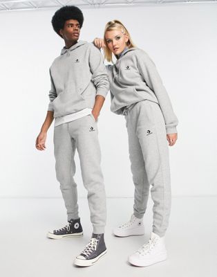 Converse unisex star chevron fleece joggers in slate grey