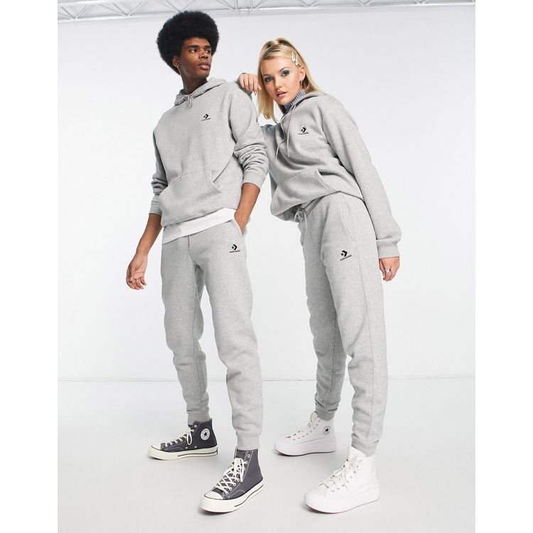 CONVERSE Womens Tracksuit Trousers Joggers UK 6 XS Grey Cotton