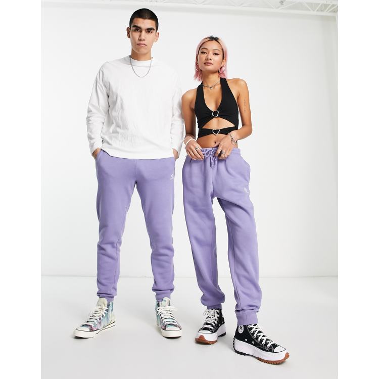 Converse unisex star chevron fleece sweatpants in lilac | ASOS