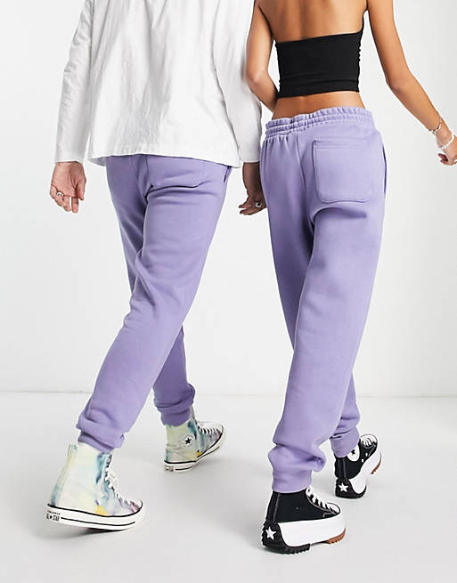 Converse unisex star chevron fleece sweatpants in lilac | ASOS